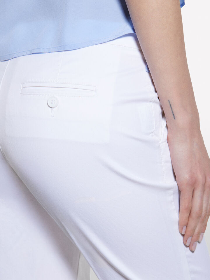 Chinos branco regular fit  - calças chinos para mulher - Branco | Sisley image number 5